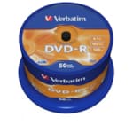 PACK DE 50 UNITÉS DVD-R 4.7GB 16x 120min VERBATIM 43548