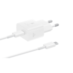 Chargeur mural 25W USB-C vers USB-C avec câble blanc