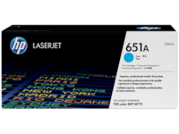Cartouche authentique de toner cyan HP LaserJet 651A (CE341A)