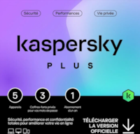 Antivirus KASPERSKY 2023 Plus - 1 an / 5 postes