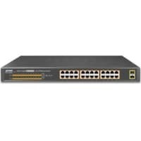 Commutateur 19" 24-Port 10/100/1000T POE + 2-Port 1000X SFP Gigabit Ethernet Switch (220W)