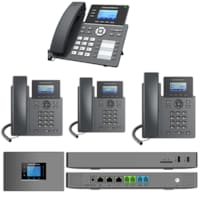 1 Poste Grandstream GRP2604P PoE, 3 Postes Poe Grandstream GRP2601P, 1 IP PBX UCM6302A (*sans alimentation)