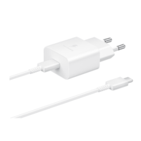 Chargeur mural 15W USB-C avec câble USB-C blanc