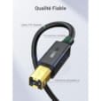 Câble Ugreen imprimante A Mâle vers USB B Mâle - 1.5 mètre (Model : US135) 10350