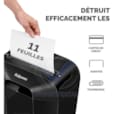 Destructeur Powershred® LX70 Coupe CroiséeUtilisation modérée à la maison ou dans un bureau individuelDétruit 11 feuilles par passage en particules de 4x40mm coupe croisée (DIN P-4)Technologie de verrouillage sécurisé pour une protection maximaleD F4407501