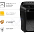 Destructeur Powershred® LX70 Coupe CroiséeUtilisation modérée à la maison ou dans un bureau individuelDétruit 11 feuilles par passage en particules de 4x40mm coupe croisée (DIN P-4)Technologie de verrouillage sécurisé pour une protection maximaleD F4407501