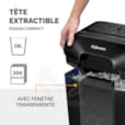 Destructeur Powershred® LX70 Coupe CroiséeUtilisation modérée à la maison ou dans un bureau individuelDétruit 11 feuilles par passage en particules de 4x40mm coupe croisée (DIN P-4)Technologie de verrouillage sécurisé pour une protection maximaleD F4407501