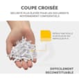 Destructeur Powershred® LX70 Coupe CroiséeUtilisation modérée à la maison ou dans un bureau individuelDétruit 11 feuilles par passage en particules de 4x40mm coupe croisée (DIN P-4)Technologie de verrouillage sécurisé pour une protection maximaleD F4407501