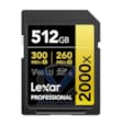 LEXAR CARTE SD SD2000X 256GB Professional 2000x SDHC™ UHS-II cards,up to 300MB/s read 260MB/s wr 12M LSD2000256G-BNNNG