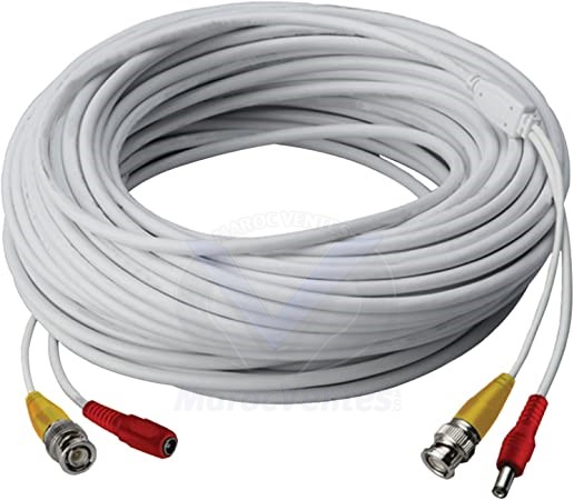 CABLE CCTV- BNC(M)+DC(M) à BNC(M)+DC(F), 18mt CI20