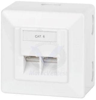 PRISE INFORMATIQUE CAT6 DOUBLE AVEC PLASTRON Copy 2Prise-RJ45-Cat6