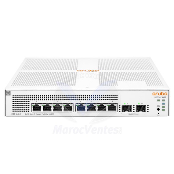 Commutateur HP Aruba Instant On 1930 8G 2SFP 8 Ports PoE+ 10/100/1000 Mbps Géré 124W JL681A