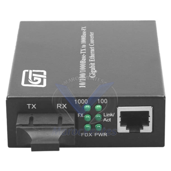 CONVERTISSEUR FIBRE OPTIQUE 10/100/1000 MULTIMODE SC 1KM LINK-TECH LIN-CO.SC/MU.1GO