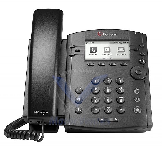 Téléphone IP 6 Comptes SIP, PoE 2 Ports Ethernet Audio HD VVX300