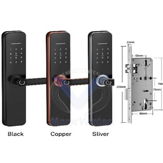 SERRURE INTELLIGENTE WIFI DI-H07B +8 Piles Fournies DI-H07B