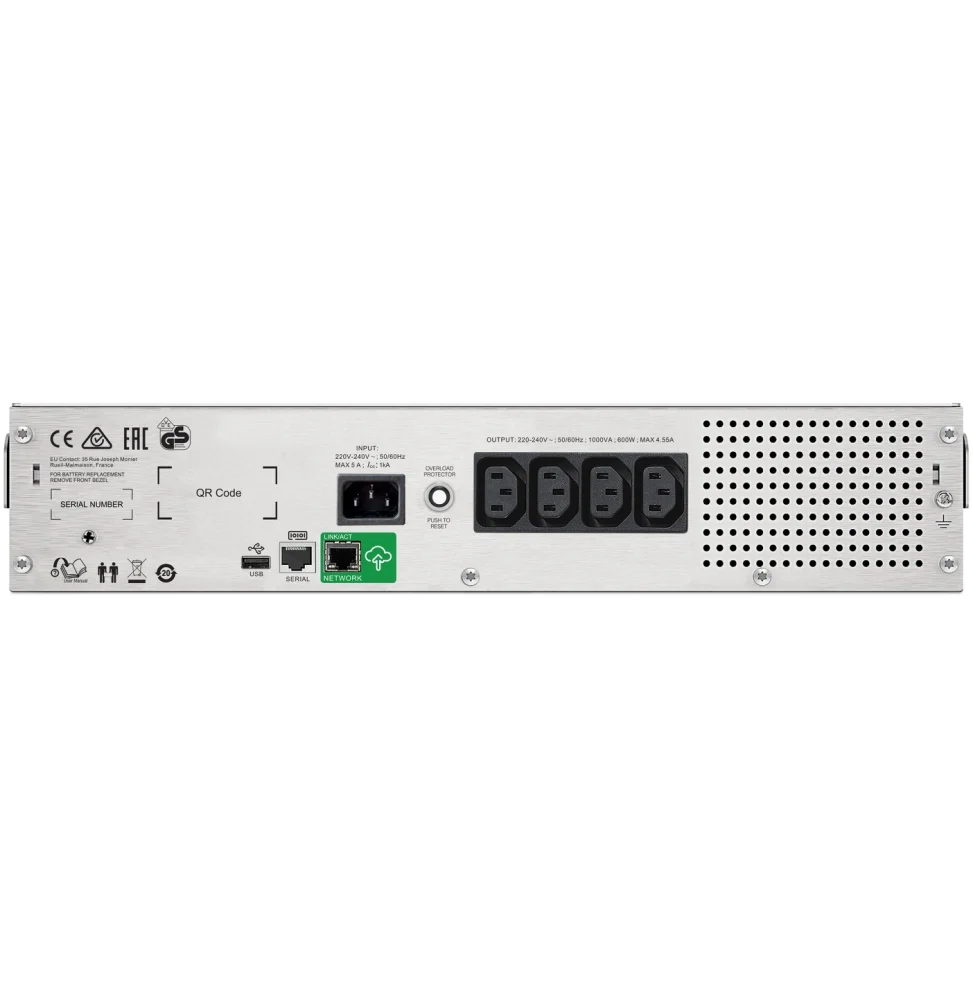 APC Smart-UPS 1000VA, Rack Mount, LCD 230V SMC1000I-2UC