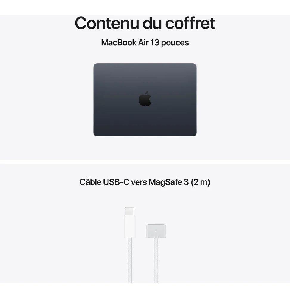 Apple MacBook Air 13 pouces M5 16 Go 512 Go Minuit (MDHE4FN/A) MDHE4FN/A