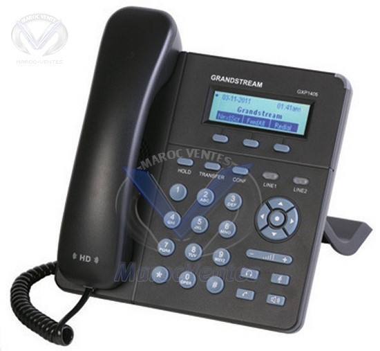 Téléphone IP professionnel à 2 lignes / 1 compte SIP avec PoE GXP1405