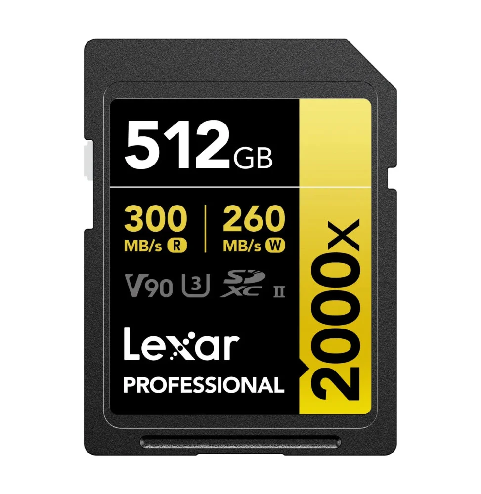 LEXAR CARTE SD SD2000X 128GB Professional 2000x SDHC™ UHS-II cards,up to 300MB/s read 260MB/s wr 12M LSD2000128G-BNNNG