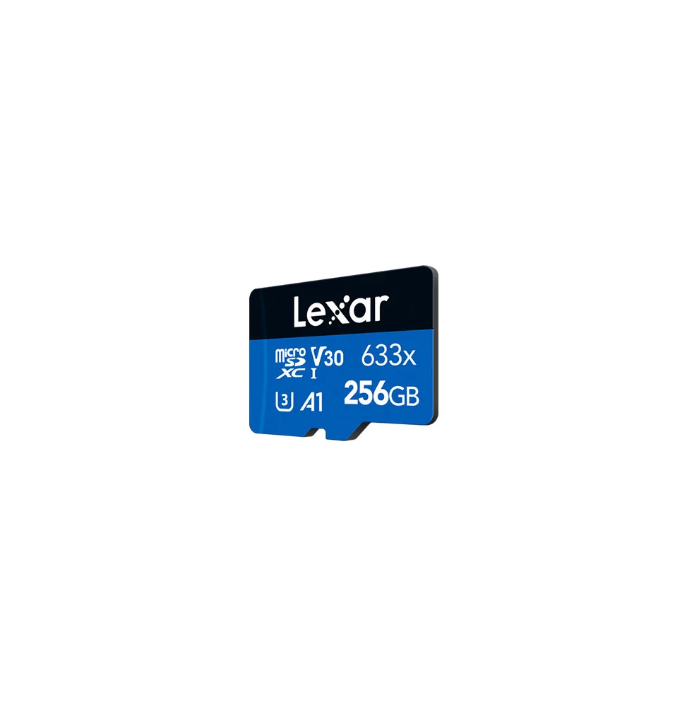 LEXAR CARTE SD MS633X 256GB High-Performance 633x microSDXC™ UHS-I with SD adapter, up to 100MB 12M LSDMI256BB633A