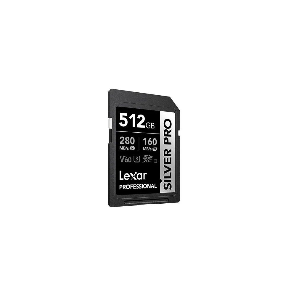 LEXAR CARTE SD SD Silver Pro 512GB Professional SILVER PRO SDXC™ UHS-II Card,up to 280MB/s read, 12M LSDSIPR512G-BNNNG