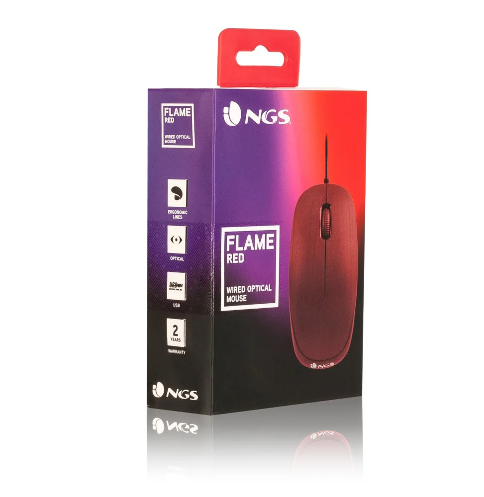 NGS OPTICAL WIRED MOUSE RED FLAMERED