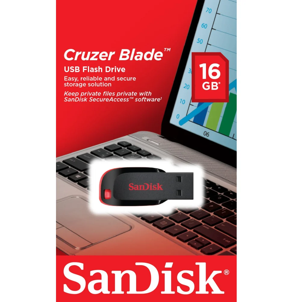 SanDisk 16GB Cruzer Blade USB 2.0 Flash Drive SDCZ50-016G-B35