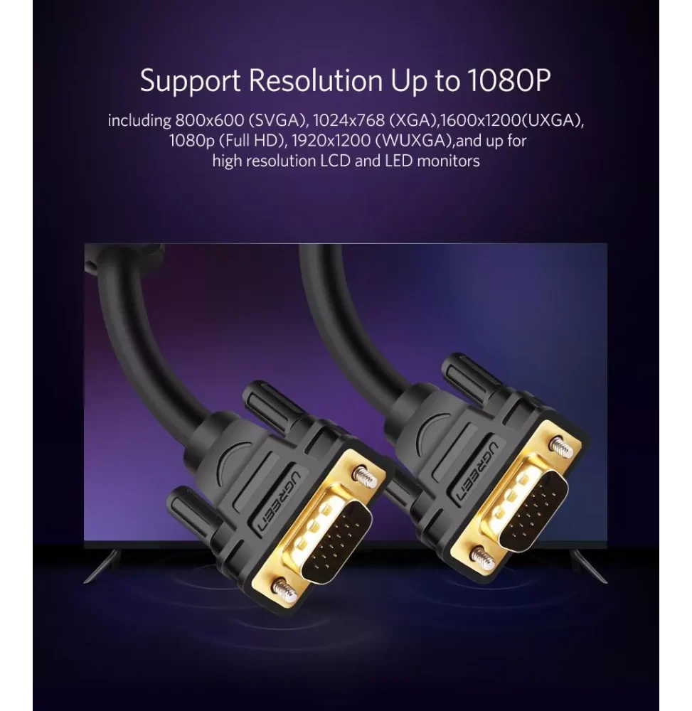 Ugreen Cable VGA Male to Male 3M 11631