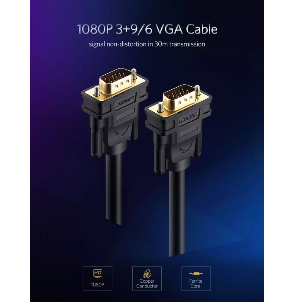 Ugreen Cable VGA Male to Male 3M 11631