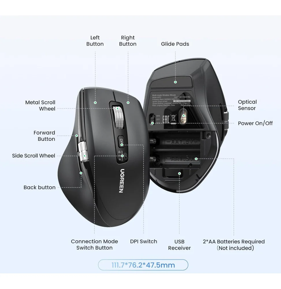 Ugreen souris Multi-mode Wireless M751 45792