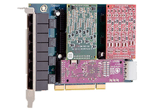 Carte de Voie Modulaire 8 Ports PCI 8 x Réseau RJ-45  8 x FXO Carte Plug-in 1TDM808EF